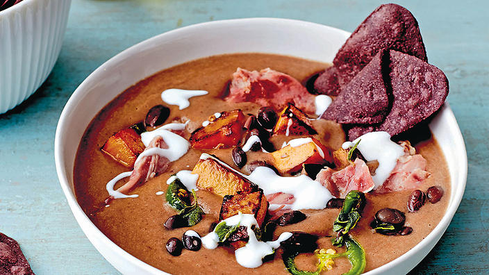 cantina mexicana zwarte bonen soep
